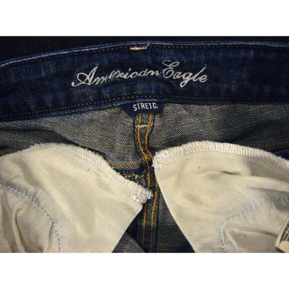 American Eagle Womens CUTOFF JEAN SHORTS Low Rise Sequin Pockets W 28 MEASURED - Picture 9 of 10